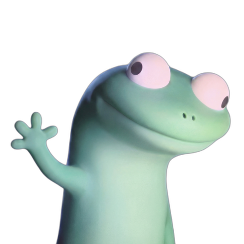 Lozio the gecko, waving